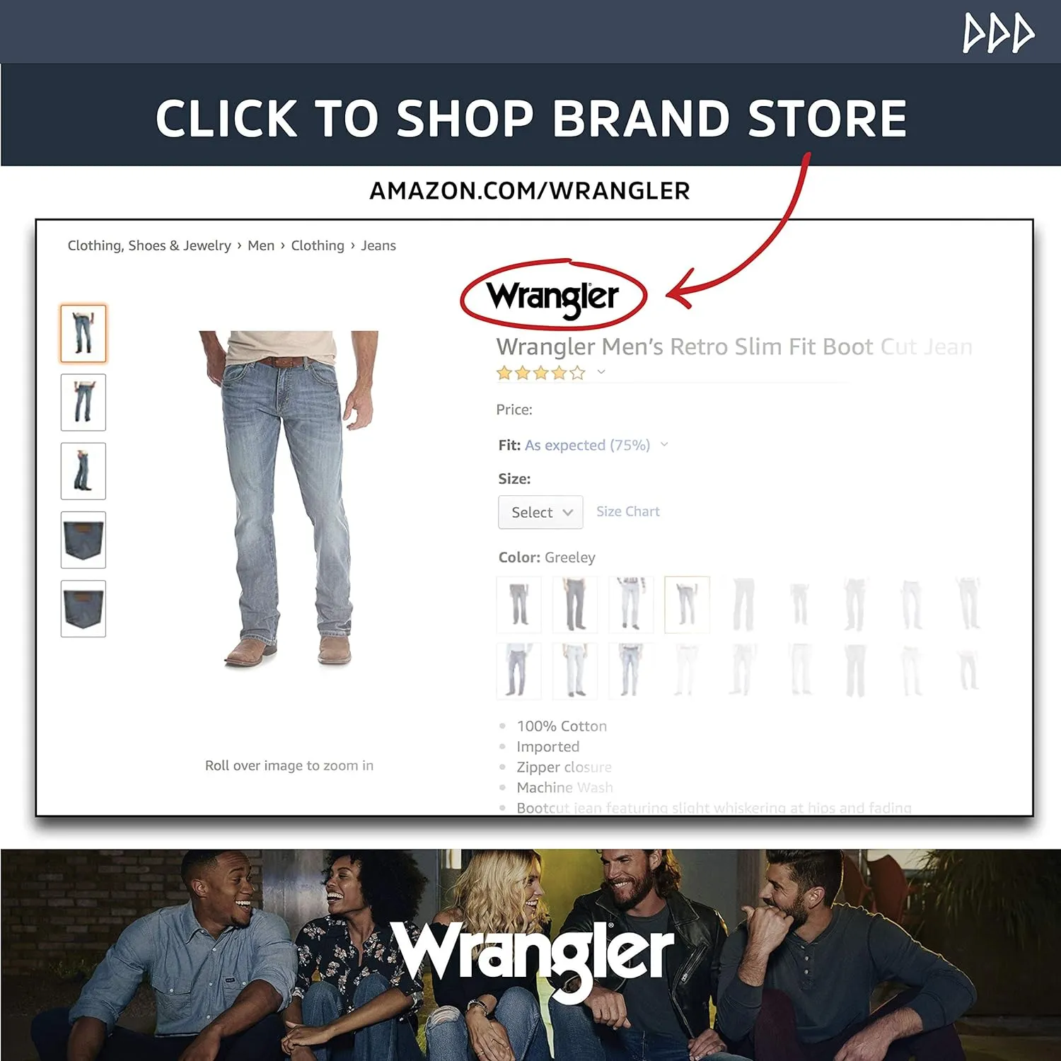 Wrangler Men's Premium Performance Cowboy Cut Advanced Comfort Wicking Slim Fit Jeans