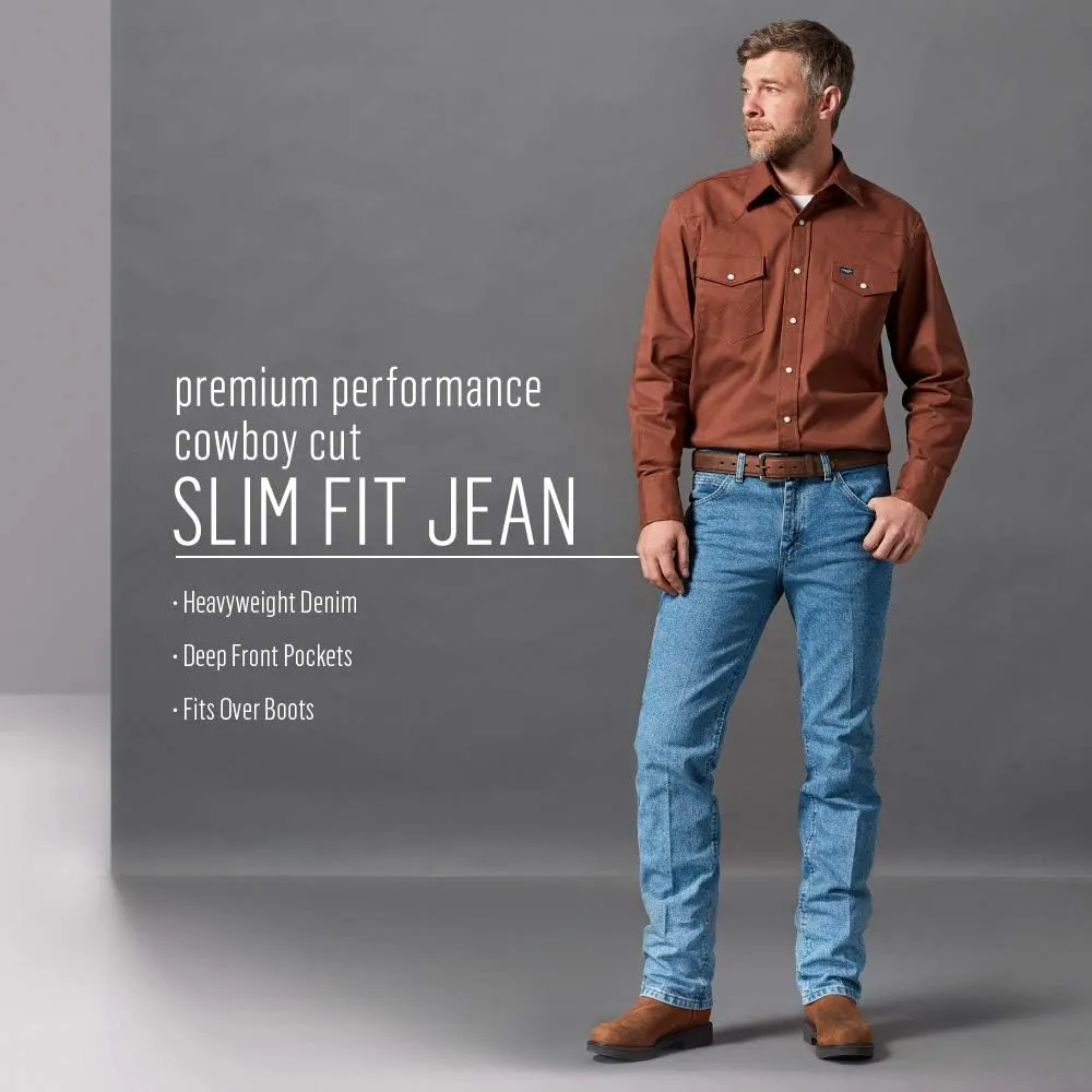 Wrangler Men's Premium Performance Cowboy Cut Advanced Comfort Wicking Slim Fit Jeans