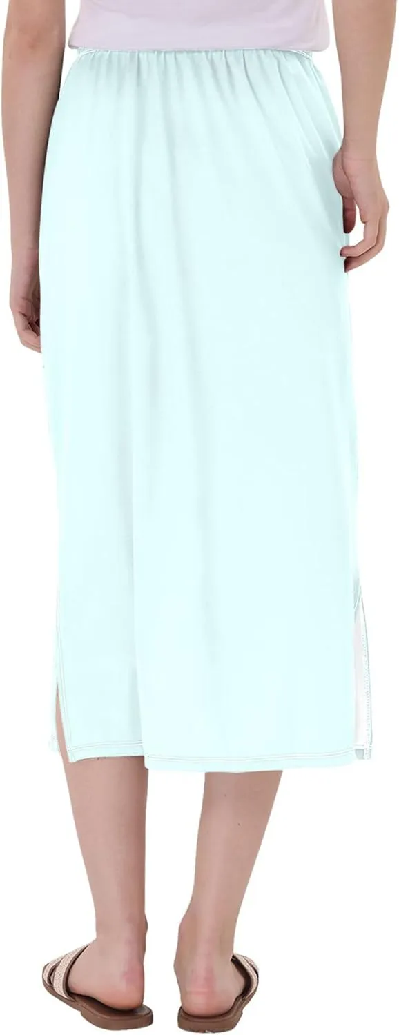 Yellow Midi Skirts with Slit Women Floral Pencil Skirts Elastic Waist Cute Spring Skirt