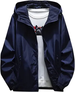 Ymosrh Fashion Coats for Men Men's Autumn Winter Casual Color Plus Size Hoodie Zipper Outdoor Sport Coat Coats