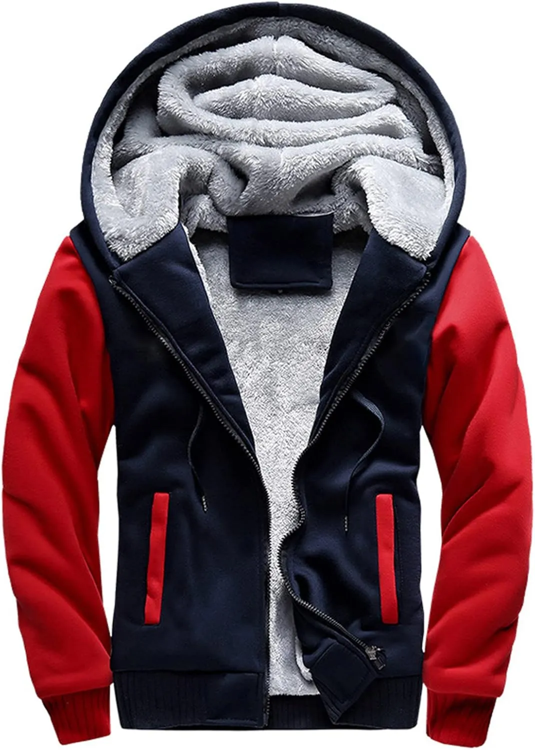 Ymosrh Fashion Coats for Men Men‘S Zipper Pullover Long Sleeve Hooded Sweatshirt Tops Blouse Mens Coats and Jackets