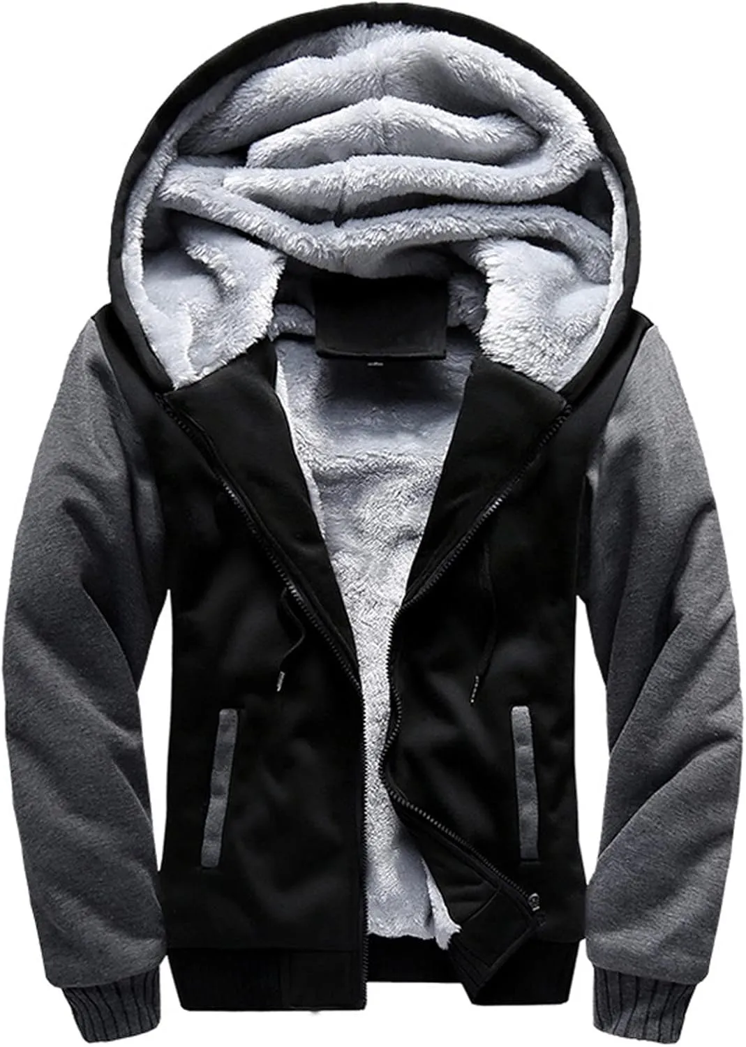 Ymosrh Fashion Coats for Men Men‘S Zipper Pullover Long Sleeve Hooded Sweatshirt Tops Blouse Mens Coats and Jackets