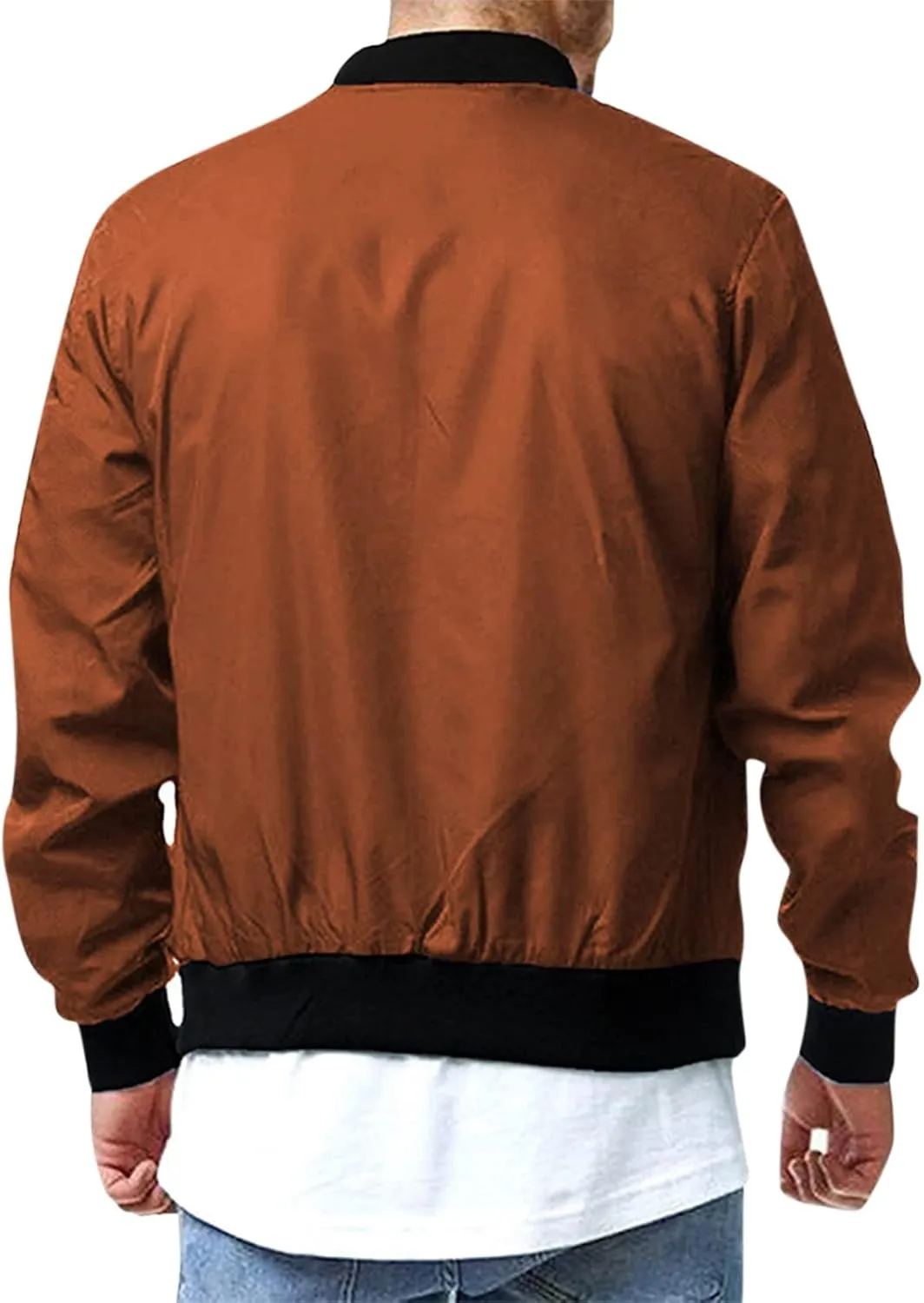 Ymosrh Jackets for Men Flight Bomber Jacket Spring Fall Causal Softshell Windbreaker Coat Outerwear Fashion Coats