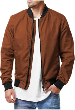 Ymosrh Jackets for Men Flight Bomber Jacket Spring Fall Causal Softshell Windbreaker Coat Outerwear Fashion Coats