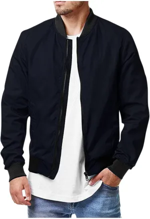 Ymosrh Jackets for Men Flight Bomber Jacket Spring Fall Causal Softshell Windbreaker Coat Outerwear Fashion Coats