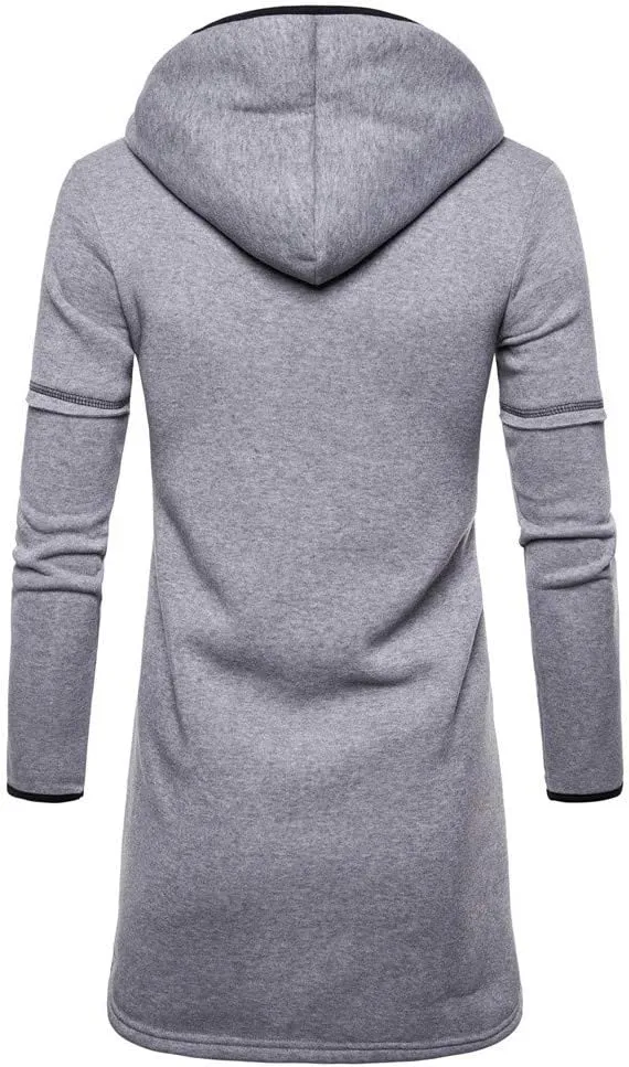 Ymosrh Men's Coat Hooded Cardigan Shawl Collar Lightweight Open Front Overcoat with Pockets Casual Coats Jackets, M-2XL