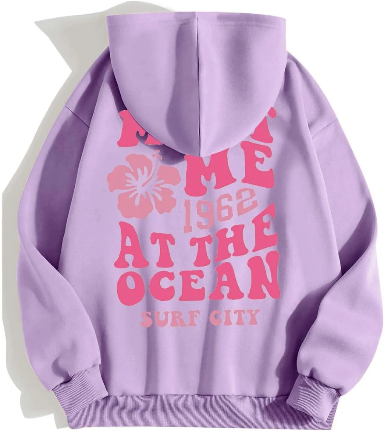 Zip Up Hoodie Women Letter Print Casual Graphic Sweatshirts Drawstring Long Sleeve Cardigan Cute Oversized Tops